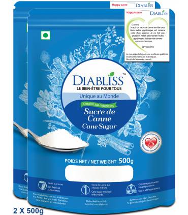 Diabliss Sucre de canne bien-etre pour tous aussi les Diabétiques et Minceur - (Prix d'essai Kg) - DLUO Courte